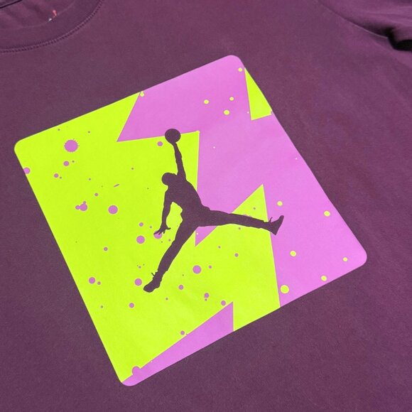 Jordan Poolside Graphic T-Shirt – Bordeaux/Purple/Pink/Lime Green, Size S - Picture 3 of 5